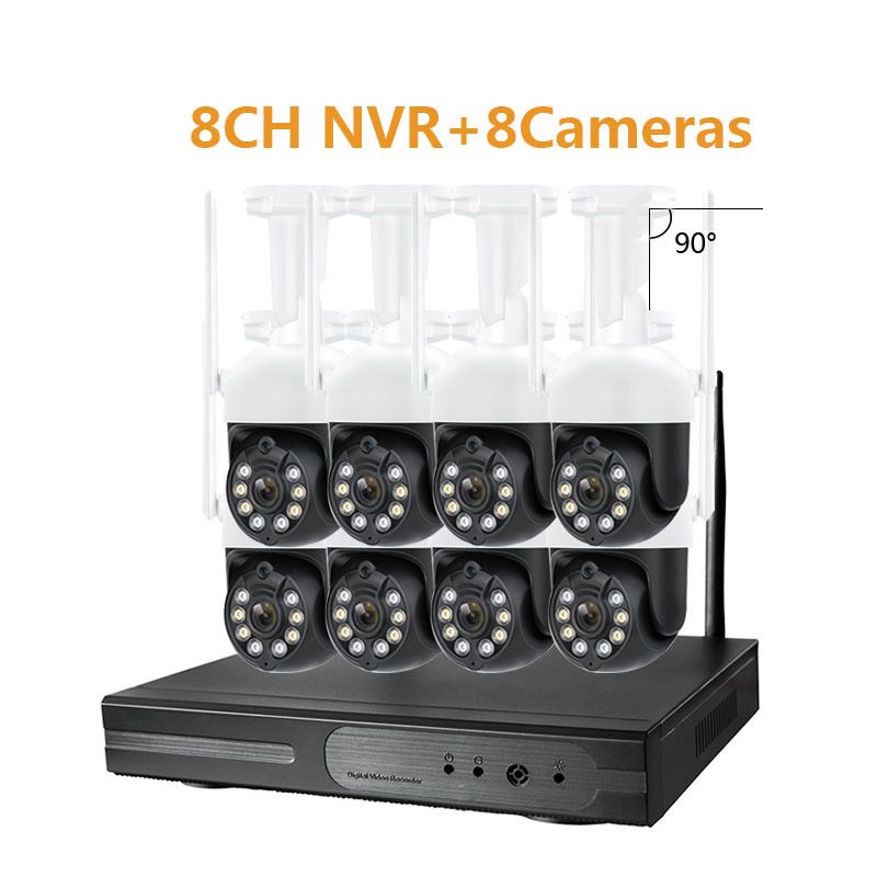 Home Wireless WiFi 3MP HD Surveillance Kit 8-Channel NVR Dome Camera System_voghion.com