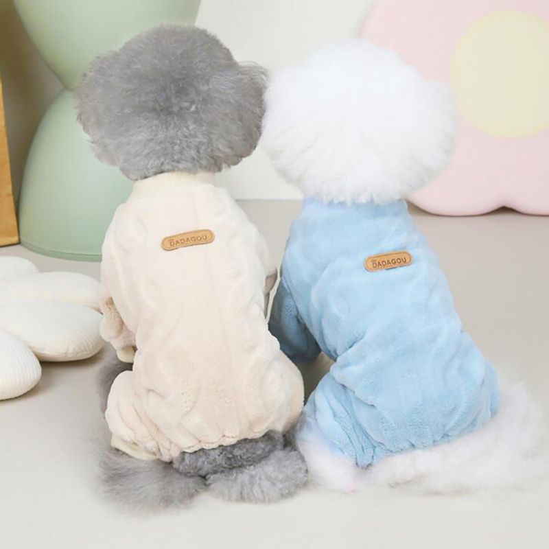 Warm Fleece Pajamas Boys Winter Clothing For Small Dogs, Puppies, And Cats, Chihuahua Jump, Yorkie Costume, Pet By PawParty Store_voghion.com
