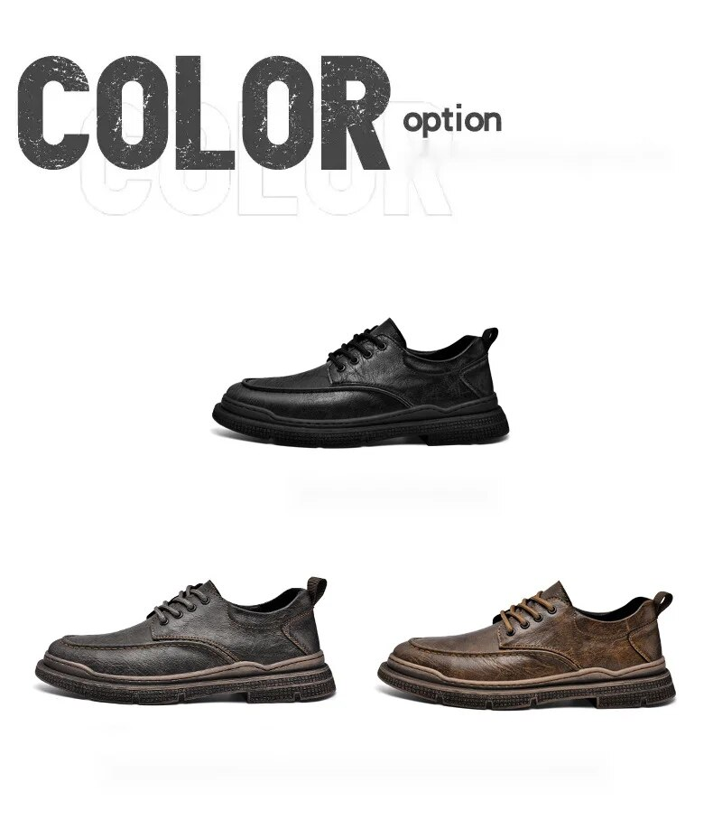 Stivali Martin da uomo in stile britannico con suola spessa, autunno 2024, nuovi, traspiranti e casual in pelle_voghion.com