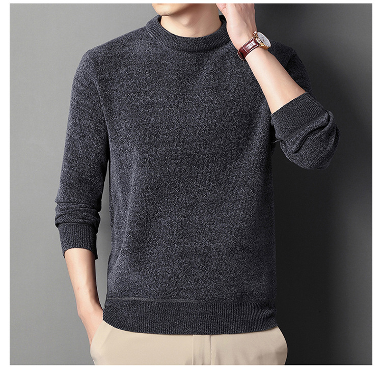 men's thickened spring new half turtleneck sweater middle-aged warm and comfortable sweatshirt versatile base layer_voghion.com
