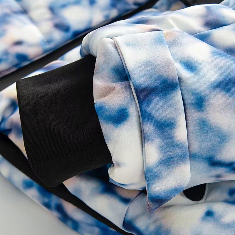 Stijlvolle, nauwsluitende pufferjas voor dames, voor skiën en streetwear - lichtgewicht en warme winterjas met riem (zwart/blauw/grijs/geruit)_voghion.com