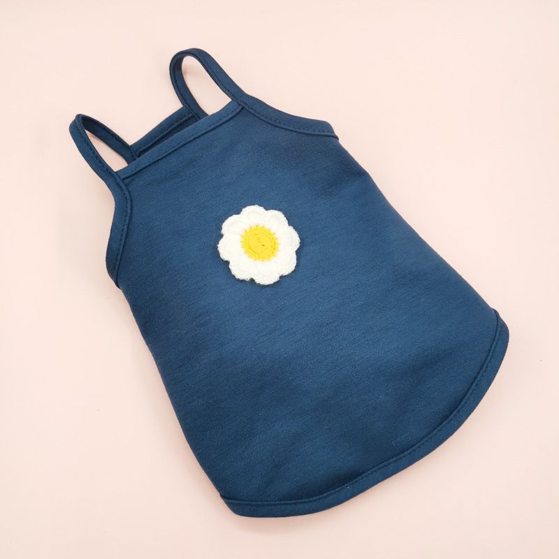 Spring And Summer Cherry Strap Dress Embroidered Dog T-Shirt_voghion.com