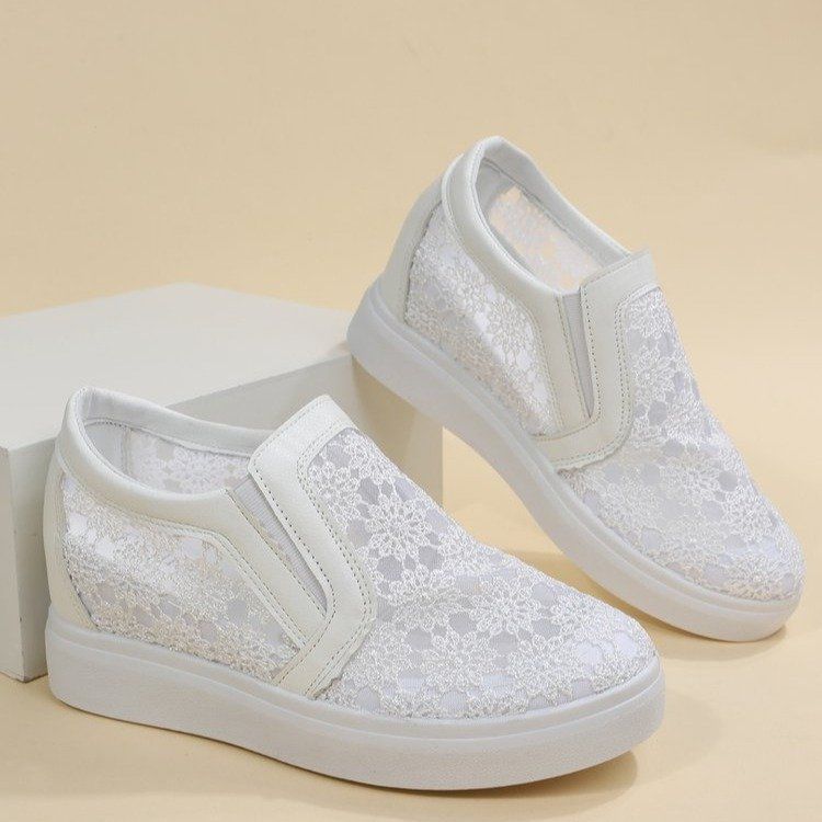 One foot s with breathable mesh shiny diamond thick sole white spring and summer new single shoes for_voghion.com
