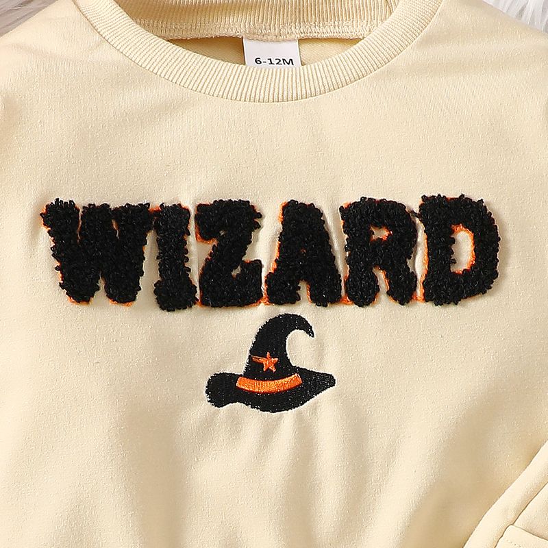 2024 Carino neonato e bambino piccolo abbigliamento per bambini lettera ricamata felpa con cappuccio pantaloni set_voghion.com