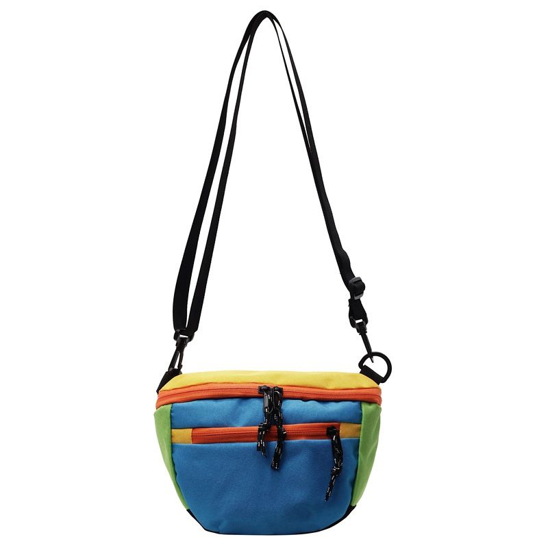 Borsa a tracolla versatile in tela con tracolla, nuova ed elegante, da donna, modello Saddle color-block estivo 2025_voghion.com