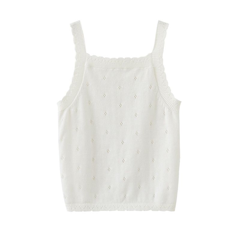 Canotta in pizzo e cotone per bambine – Capo estivo traspirante (80-120 cm, 4 colori + opzioni fiocco)_voghion.com