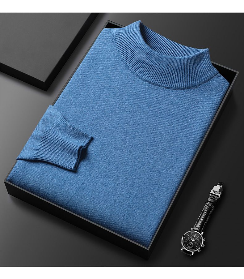 Herren Premium Rollkragenpullover – Leichte Luxus-Strickjacke für Freizeit und elegante Kleidung (Weiß/Schwarz/Camel/Marineblau/Grau, Größen M-4XL, Atmungsaktiv_voghion.com