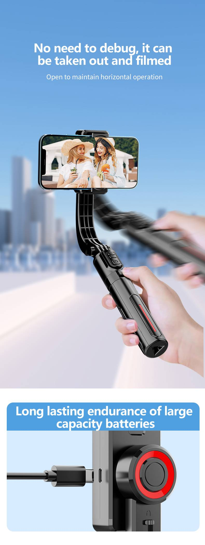 New C08 Single Axis Stabilizer Desktop Gimbal Live Broadcast Handheld Stabilizer Mobile Phone Universal Anti Shake Steady Shooting_voghion.com