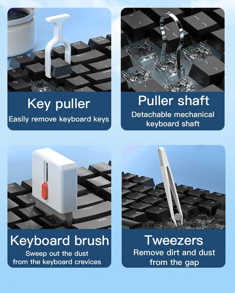 Tastatūras tīrīšanas komplekts klēpjdatora tīrītājs, 32 vienā datora ekrāna tīrīšanas birstes rīks iPad iPhone, austiņām, kameras displejam_voghion.com