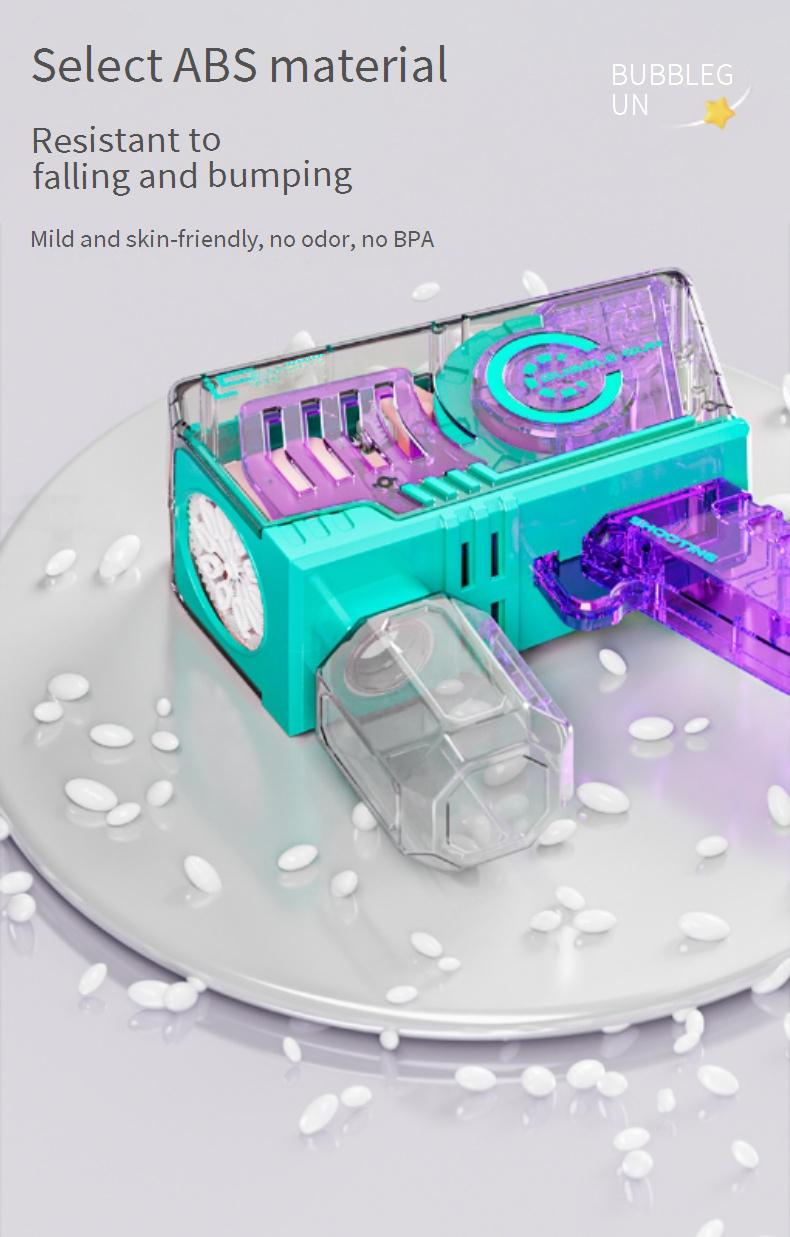 Kids Transparent Bubble Blaster - Automatic Handheld Bubble Gun 500+ BPM Outdoor Play & Party Toy With LED Lights_voghion.com