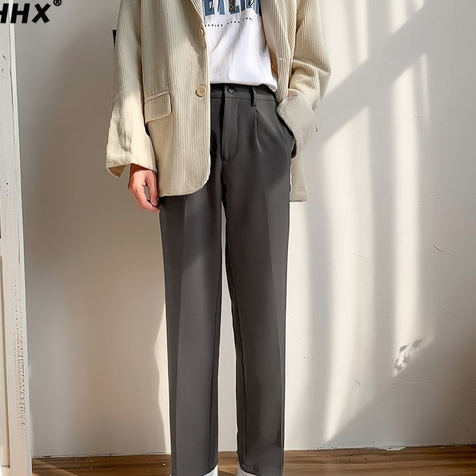 Men's Clothing Spring And Summer Drape High End Straight Trousers Loose Wide Leg Spring Style Mopping Casual Trousers_voghion.com