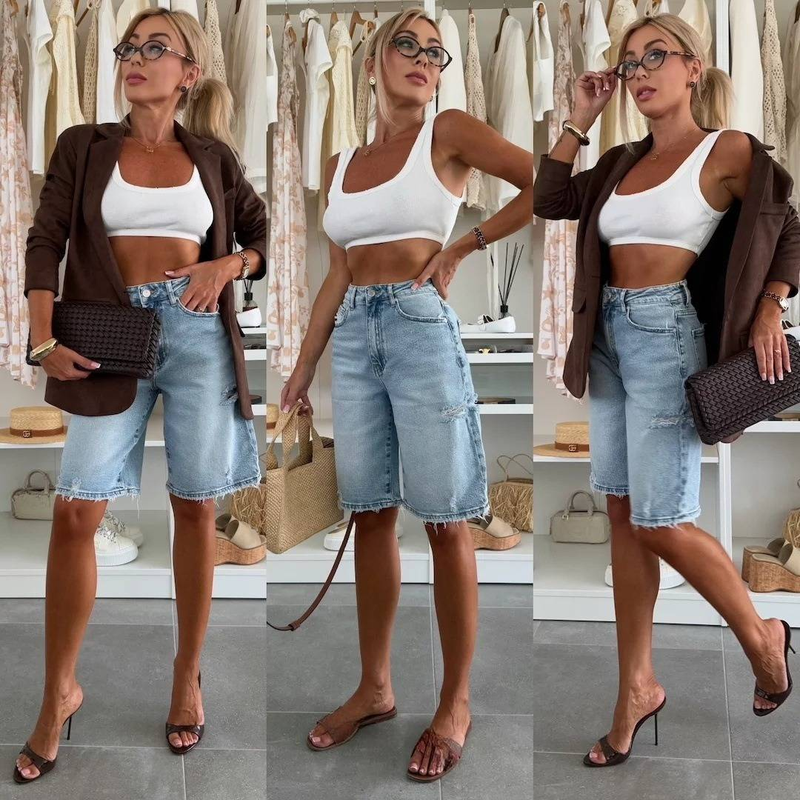 Kadın Giyim Yaz Yeni Urban Leisure Bol Yıkanmış Delik Kadın Kot Pantolon 89141_voghion.com