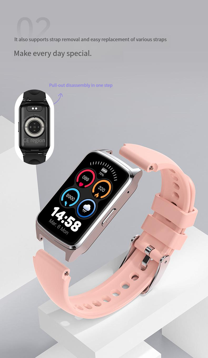 Inteligentne zegarki Baiyimei P121 1,57-calowy inteligentny zegarek z pomiarem tętna, monitorowaniem poziomu tlenu we krwi, sportowym zegarkiem Bluetooth i funkcją połączeń telefonicznych_voghion.com