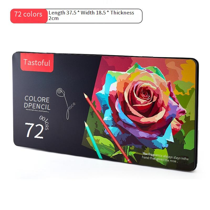 Conjunto profissional de lápis de aquarela - 12/24/36/72/120 cores, núcleo macio 4B, estojo de madeira, ideal para artistas, esboços e livros de colorir_voghion.com