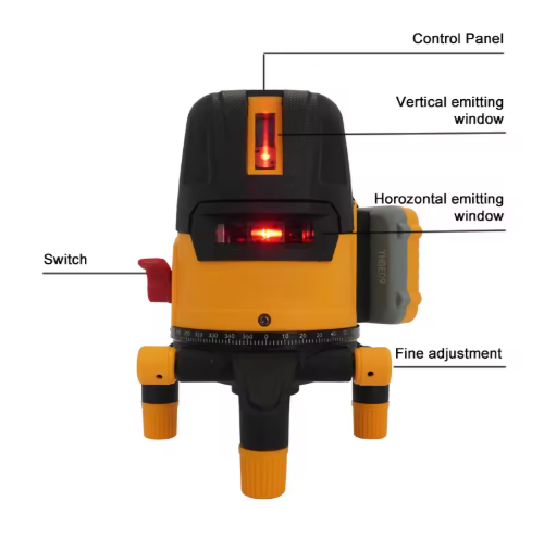 3-Linien-GreenLaser-Level, selbstnivellierendes Kreuzlinien-Messwerkzeug mit vertikalen und horizontalen Strahlen_voghion.com