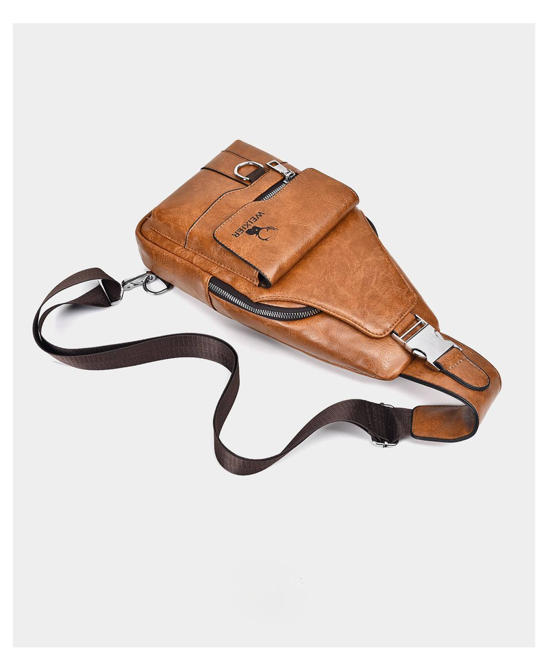 Bolso de hombro retro versátil para hombre, bolso bandolera impermeable de gran capacidad._voghion.com