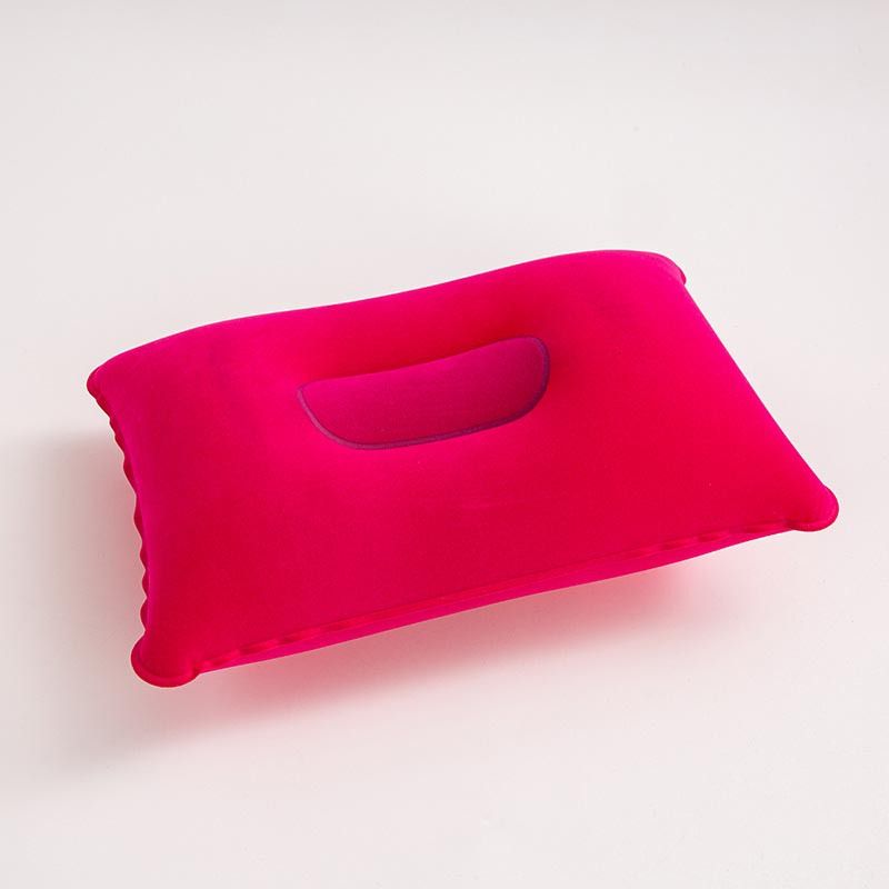 Kwadratowa, nadmuchiwana poduszka podróżna z flokowanego materiału, idealna na kemping i do drzemki w biurze – miękki materiał PVC, przenośna i kompaktowa_voghion.com