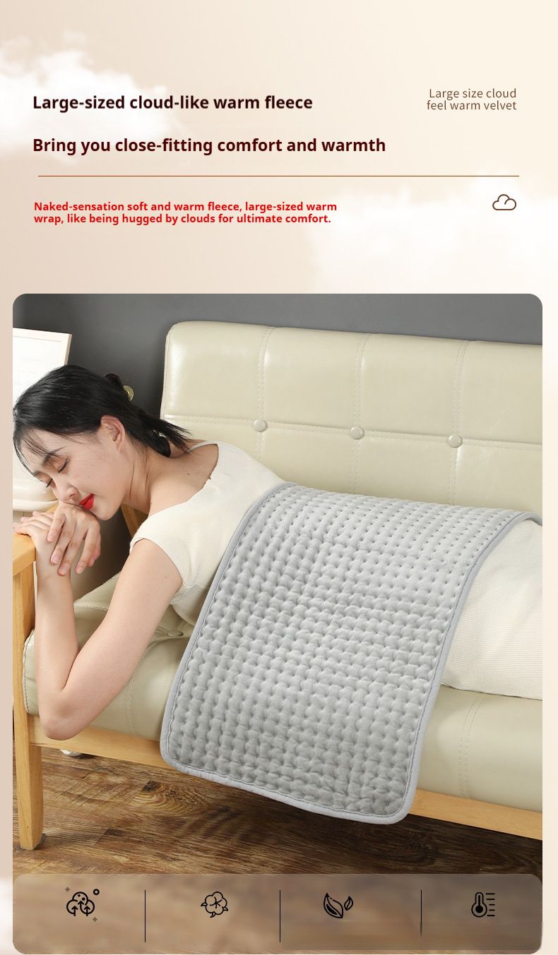 Heating Pad – 6-Temperature Electric Blanket With 4 Timer Settings, 30"x60" Soft Crystal Fleece Therapy Mat For Back/Neck Pain Relief (110V, 75W)_voghion.com