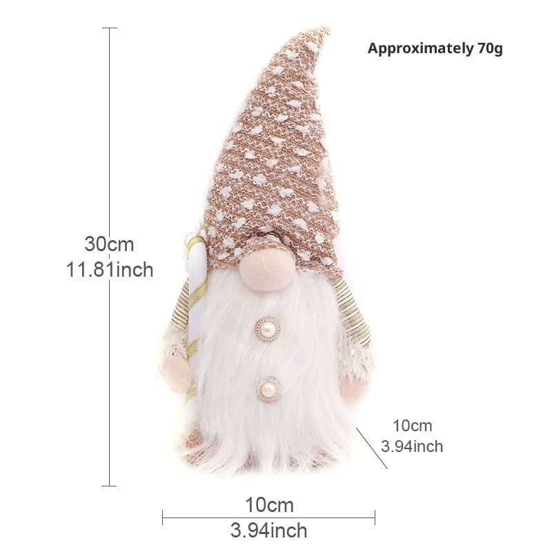 Muñeco de peluche navideño de Rodolfo con sombrero LED y bastón de caramelo, decoración festiva para la ventana para alegrar las fiestas._voghion.com