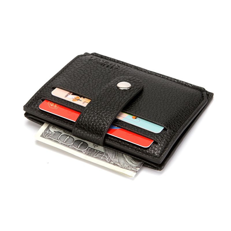 Slim PU Leather Zip Card Holder For Men & Women - RFID Blocking Wallet With Coin Pocket, Multi-Slot ID Organizer (Black, Brown)_voghion.com