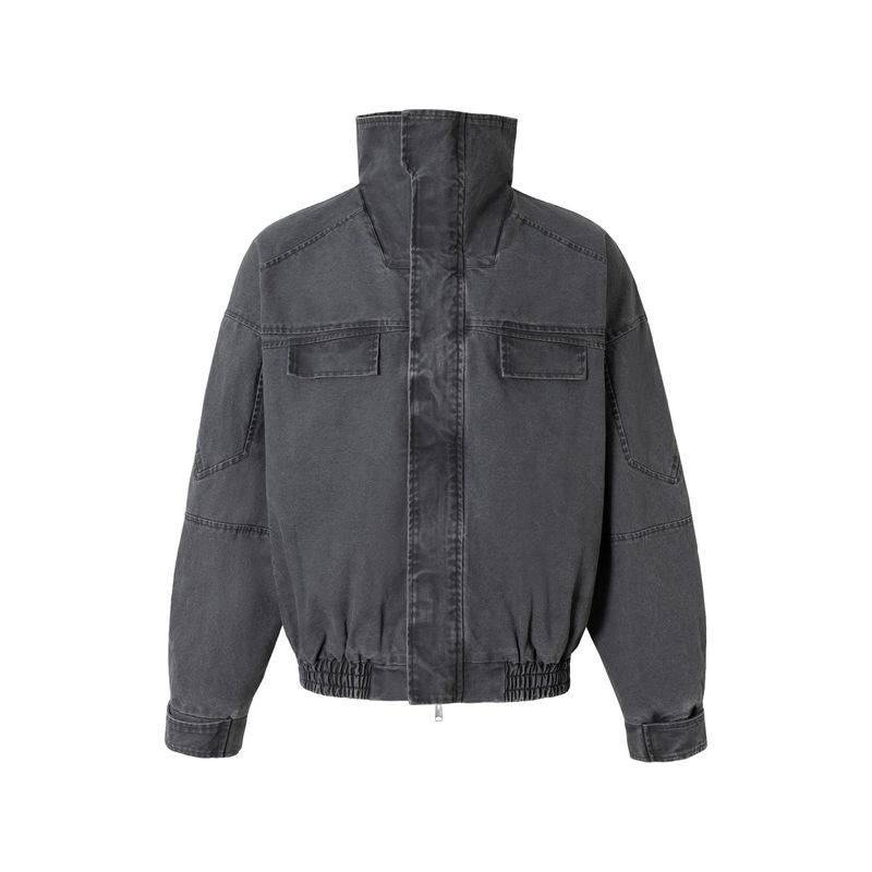Eon Modish 25 Autunno Nuovo stile americano High Street Giacca con colletto alla coreana e linea strutturata_voghion.com