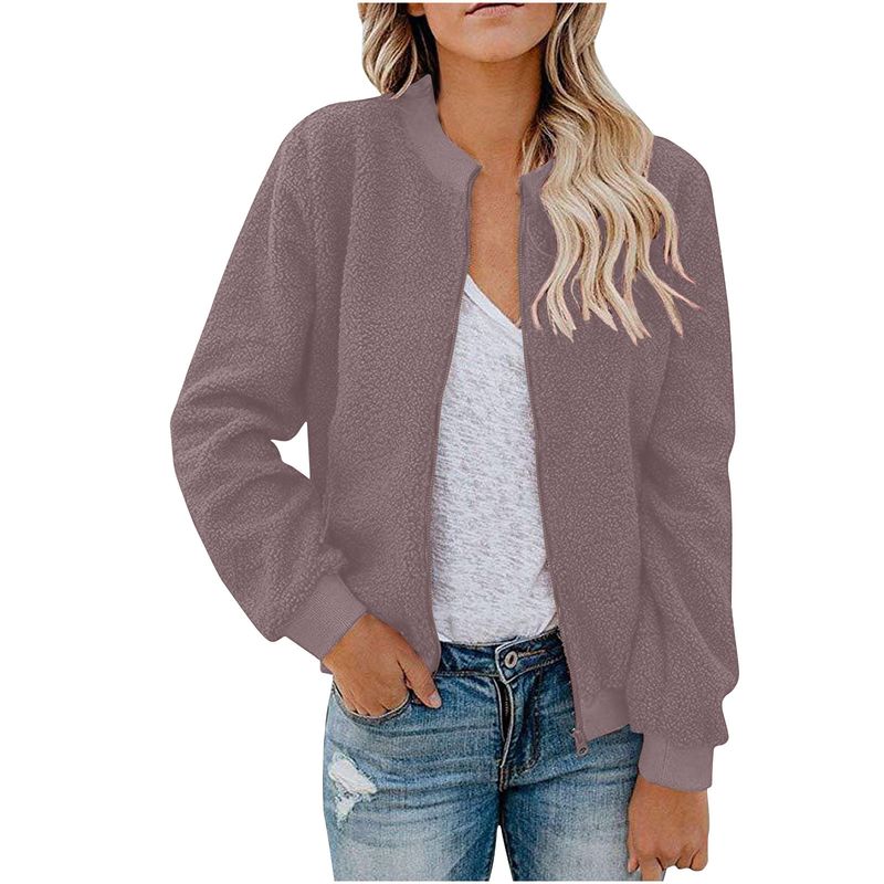 Fleecejack met rits voor dames - comfortabele winteroutfit met zachte sherpavoering, lichtgewicht en warm, casual streetwear_voghion.com