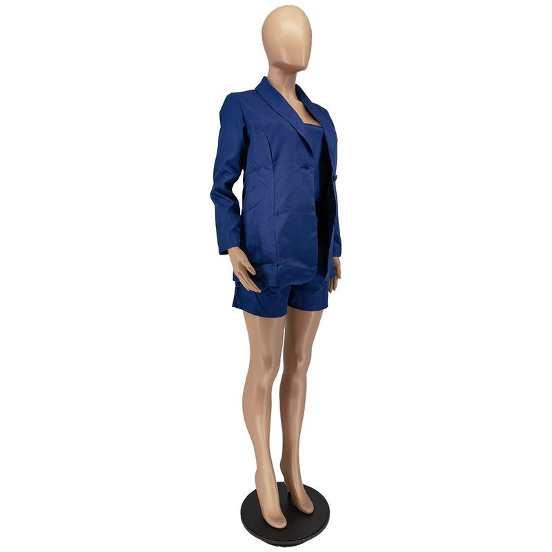 Damenbekleidung Sommermode Neue einfarbige Spitze Kleiner Anzug Dreiteiliger Anzug_voghion.com