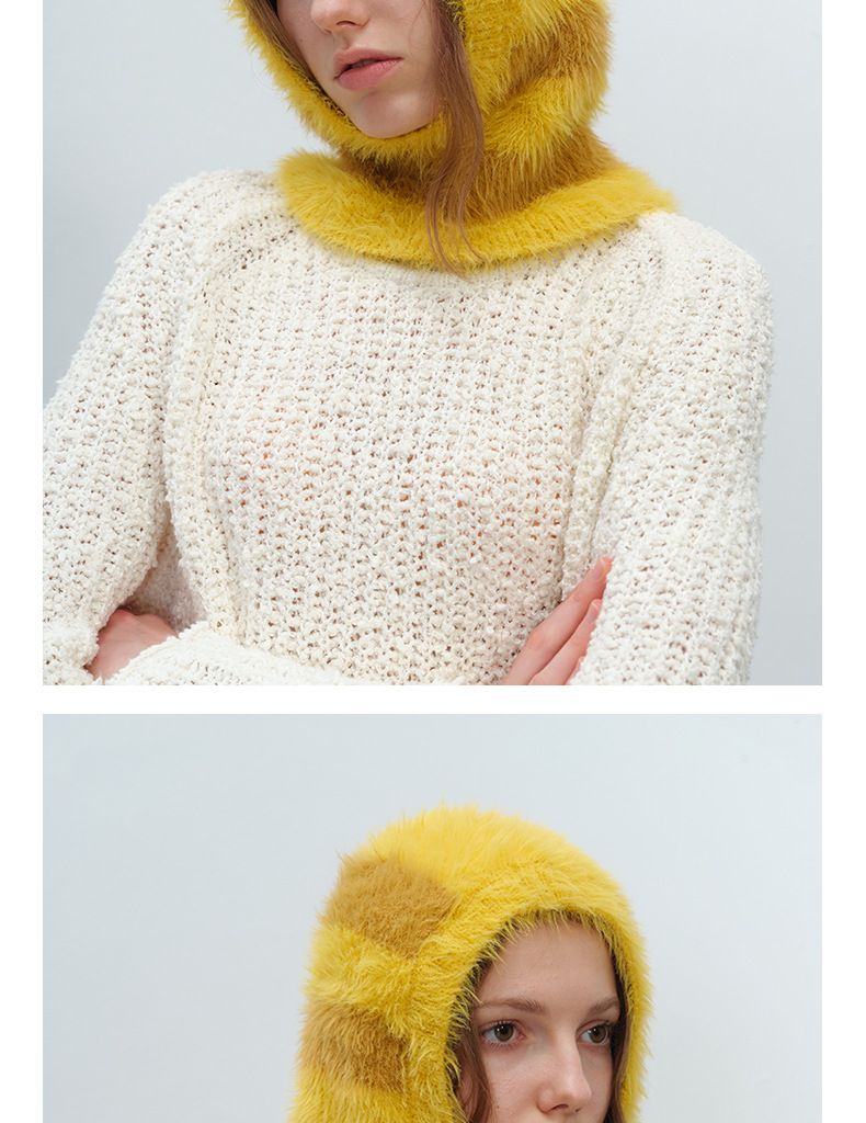Unisex autumn and winter new men's and women's personalized niche stitching  mink fur balakla pullover knitted hat_voghion.com