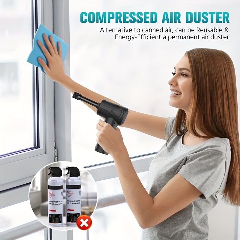 1PC Portable Compressed Air Dust Collector, Vacuum Cleaner, Cordless Dust Collector, Suitable For Keyboard And Computer Cleaning_voghion.com