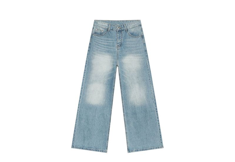 EF JEANS | 2025 Spring New Hong Kong Style Fashion Old Retro Casual Versatile Drape Floor Mopping Jeans_voghion.com
