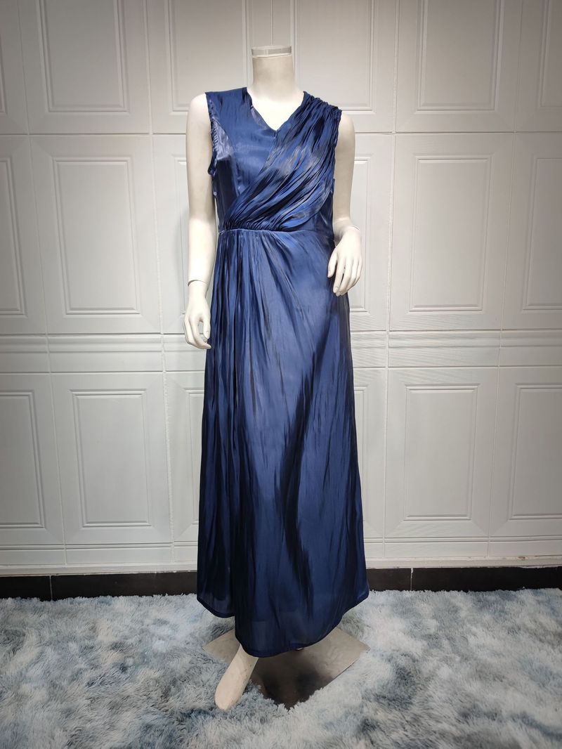 Damenbekleidung Helles Seidenkleid Dubai Robe Mode Abaya Weicher Zweiteiler_voghion.com