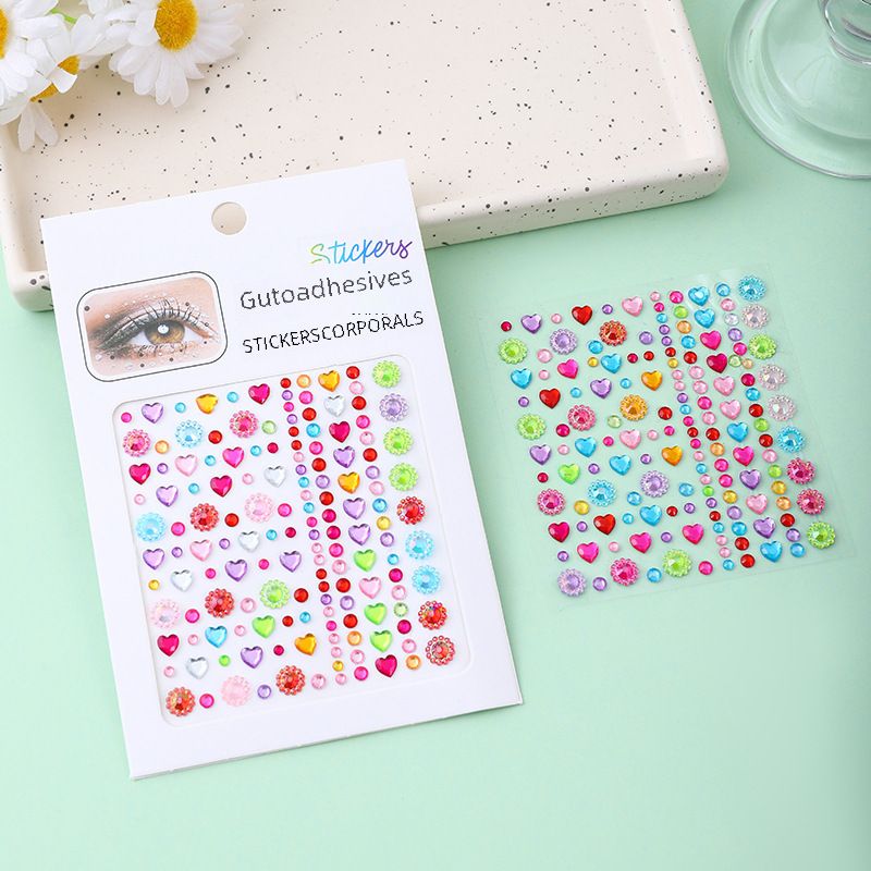 Grenzüberschreitende Wassertropfen für Kinder, Tränen, Liebesgesicht, Diamantpaste, DIY, kreative Make-up-Dekoration, Perlen-Edelstein-Diamantpaste_voghion.com