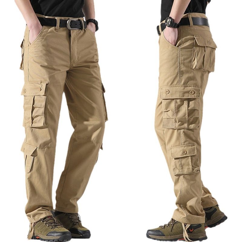 Pantalon de travail décontracté surdimensionné à jambe droite pour homme 2024, pantalon de travail ample à poches multiples_voghion.com