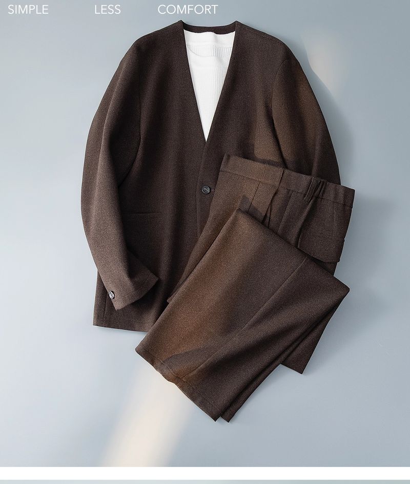 2025 New Autumn High-End Suit Set For Men Business Casual Stylish Loose Blazer Two-Piece Trendy_voghion.com