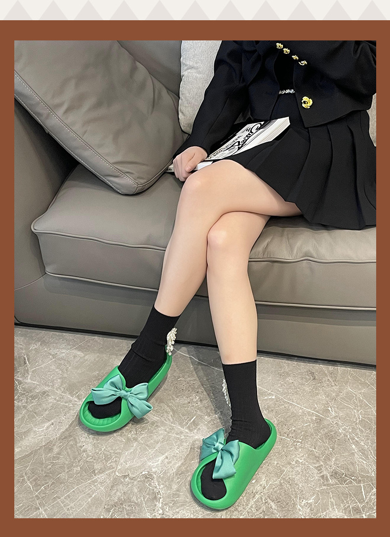 Douyin S Meistverkaufte Schleifensandalen für Frauen zum Tragen außerhalb des Hauses im Sommer, koreanische Mode-One-Line-Hausschuhe_voghion.com
