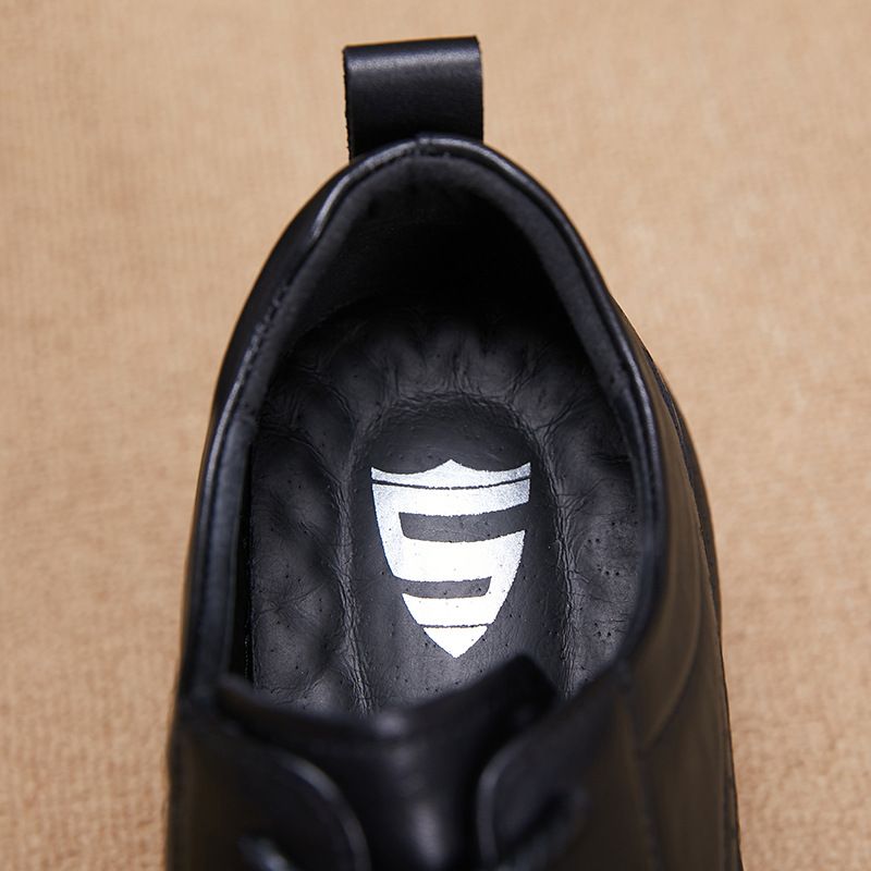 New leather thick sole line comfortable men's shoe cover foot flat warm leather shoes_voghion.com