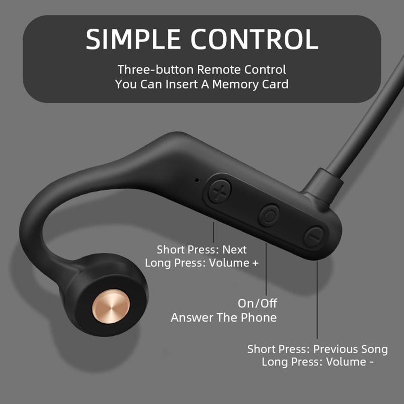 Bežične slušalice s kukicom za uho, koštana vodljivost IPX5, vodootporne 3D stereo sportske Bluetooth kompatibilne 5.0 slušalice za mobilne uređaje_voghion.com