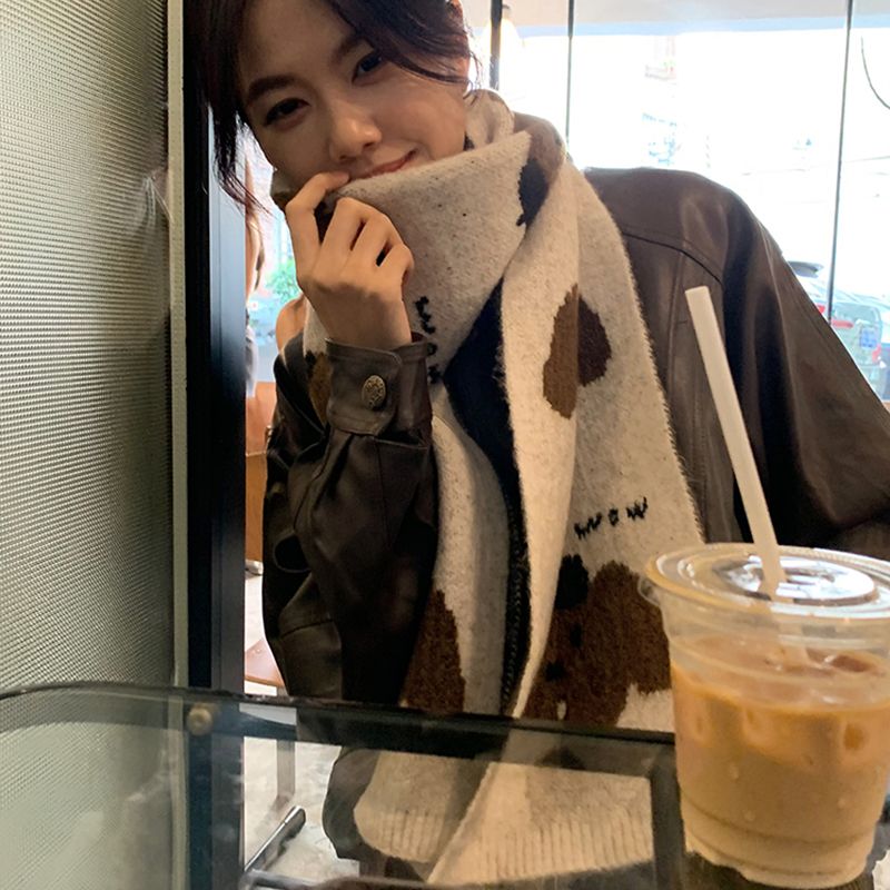 Torta di uova ripiene "Paradiso dei cuccioli" Originale Ins Versione coreana Cartone animato Autunno Inverno Atmosfera calda Coppia Sciarpa_voghion.com