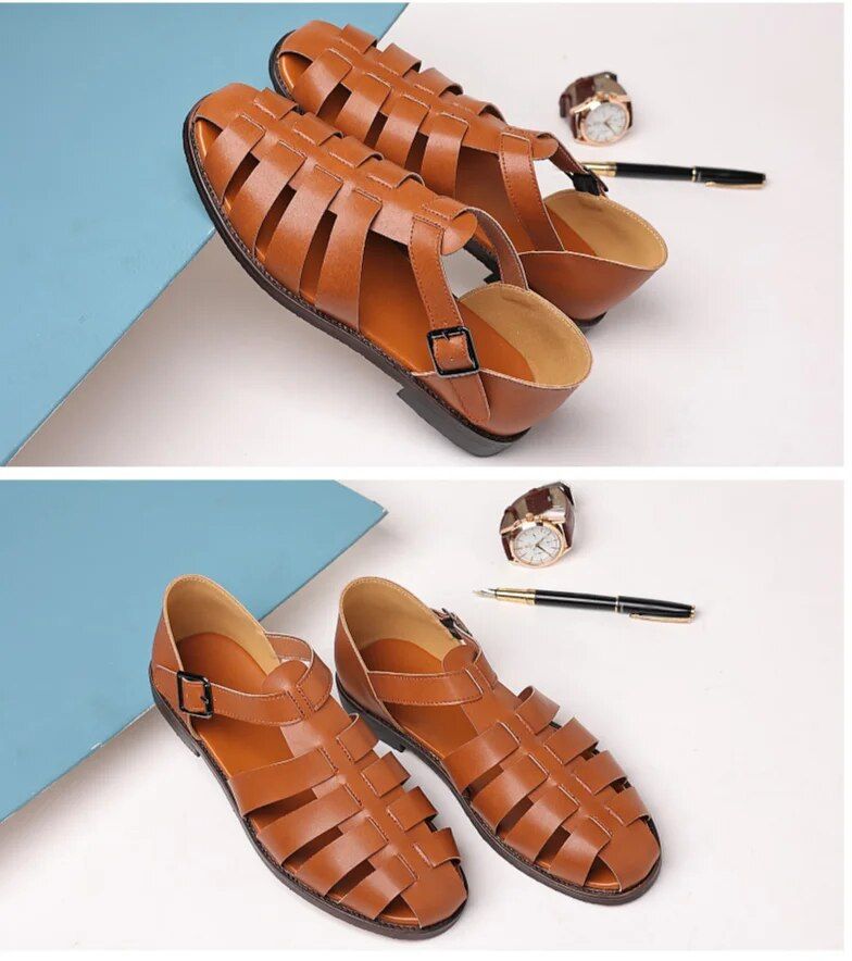 Große Größe 2024 neue Casual Sandalen Herrenmode Trend Römerschuhe_voghion.com