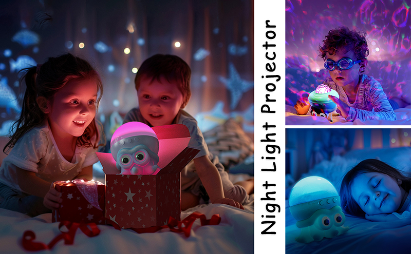 【2 In1】Octopus Projector, Ocean Night Light Projector For Bedroom, Upgraded USB Powered Timer And Remote, Room Decorations For Kids Adults_voghion.com