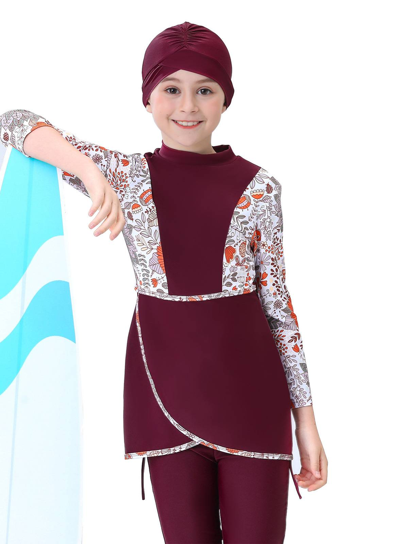 Muslim Swimwear Swimsuit Girl Conservative Swimsuit Bukini Children's Beach Swimsuit_voghion.com