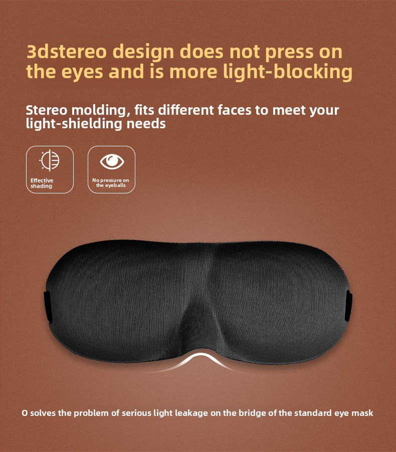 3D Contoured Sleep Mask - Lightweight & Breathable For Night Use (Soft & Comfortable Zero Pressure On Eyes & Eyelashes Blocks 100% Light)_voghion.com