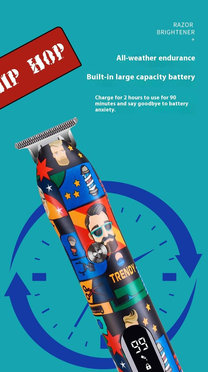 Professional USB Rechargeable Hair Clipper - Precision Hair Trimmer For Bald Fade & Beard Grooming, Home & Barber Use With Detailer & Tattoo Design_voghion.com