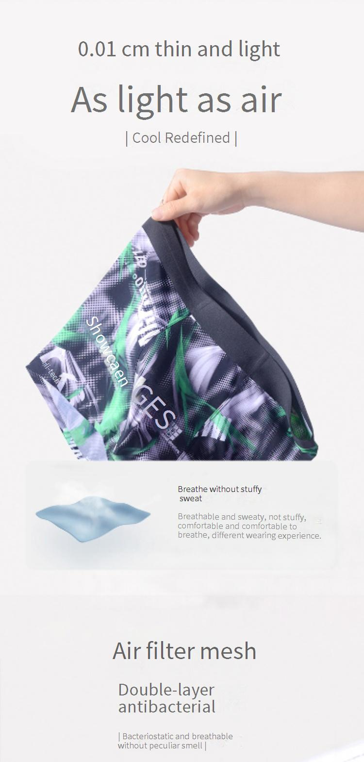 Men's Breathable Ice Silk Boxer Briefs With U-Shaped Pouch, Quick-Dry, Seamless & Lightweight For Summer Comfort_voghion.com