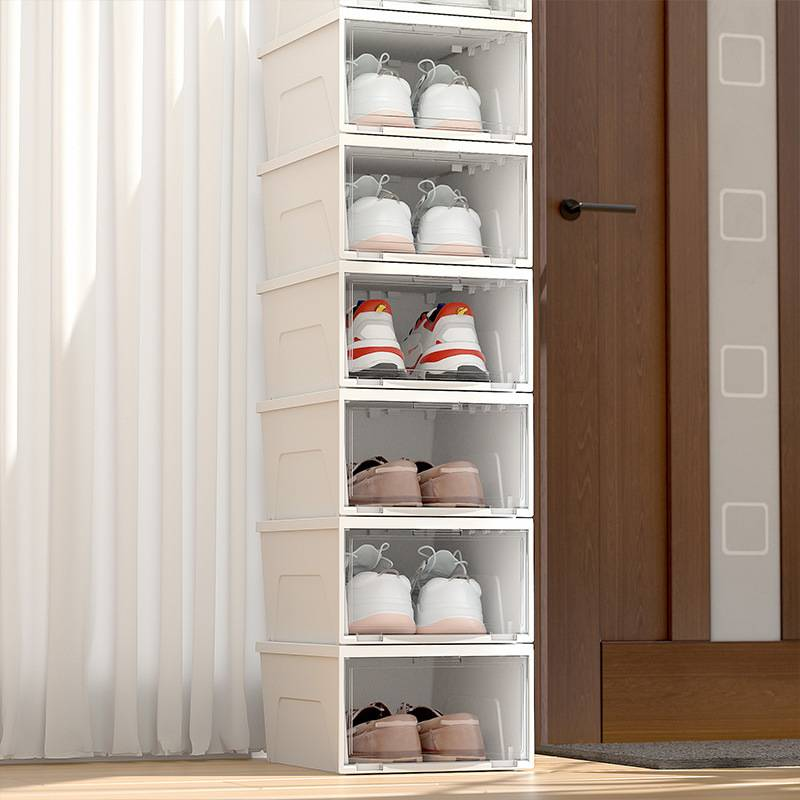Boîte de rangement à chaussures empilable ClearView avec couvercle – Organiseur à chaussures transparent peu encombrant pour placard, salon et entrée_voghion.com