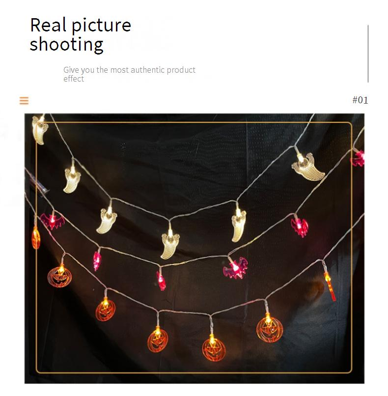 LED Halloween String Lights – 3M/20LED With Battery Box, Waterproof IP43, Pumpkin Ghost Skull Bat Decor For Indoor Outdoor Party, Christmas_voghion.com