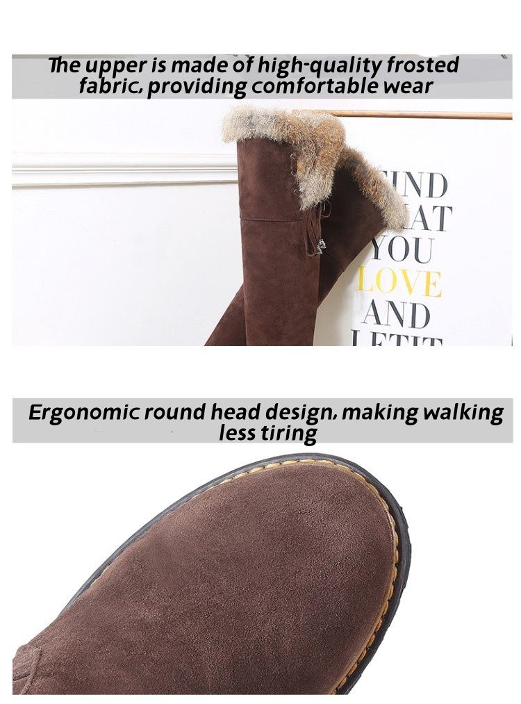 Neue Damenstiefel, Overknee-Stiefel mit Futter, Baumwollstiefel, Stiefel mit niedrigem Absatz, große Damenschuhe_voghion.com