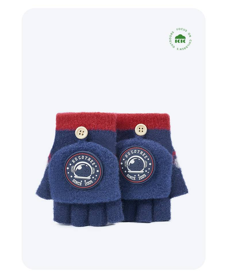 Guanti invernali per mamma e bambino, per bambini e bambine - Guanti in morbida maglia con dita e copertura ribaltabile, caldi e comodi per la scuola e i giochi all'aperto (taglia unica)_voghion.com