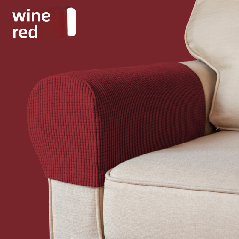 Copribraccioli per divani elasticizzati - Protezione antiscivolo spessa per divani, sedie e poltrone reclinabili, tessuto in pile morbido a quadri, vestibilità universale_voghion.com