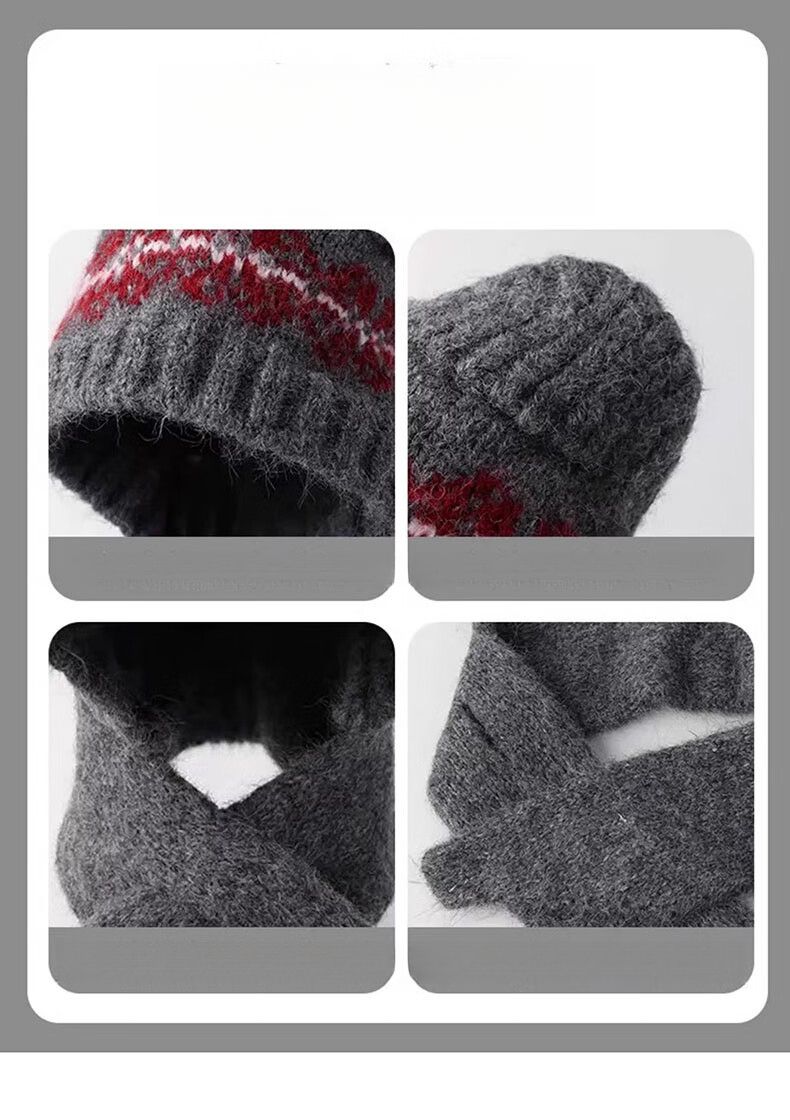 Cappello in maglia di lana jacquard da donna autunno/inverno 2025, nuovo, elegante e versatile_voghion.com